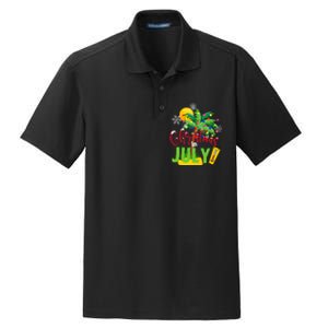 Funny Christmas In July Summer Beach Vacation Xmas Dry Zone Grid Polo