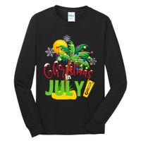 Funny Christmas In July Summer Beach Vacation Xmas Tall Long Sleeve T-Shirt