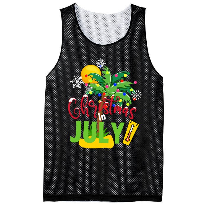 Funny Christmas In July Summer Beach Vacation Xmas Mesh Reversible Basketball Jersey Tank