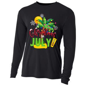 Funny Christmas In July Summer Beach Vacation Xmas Cooling Performance Long Sleeve Crew