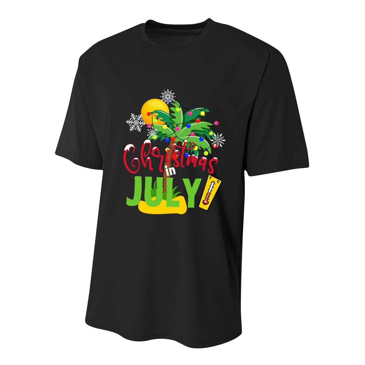 Funny Christmas In July Summer Beach Vacation Xmas Youth Performance Sprint T-Shirt