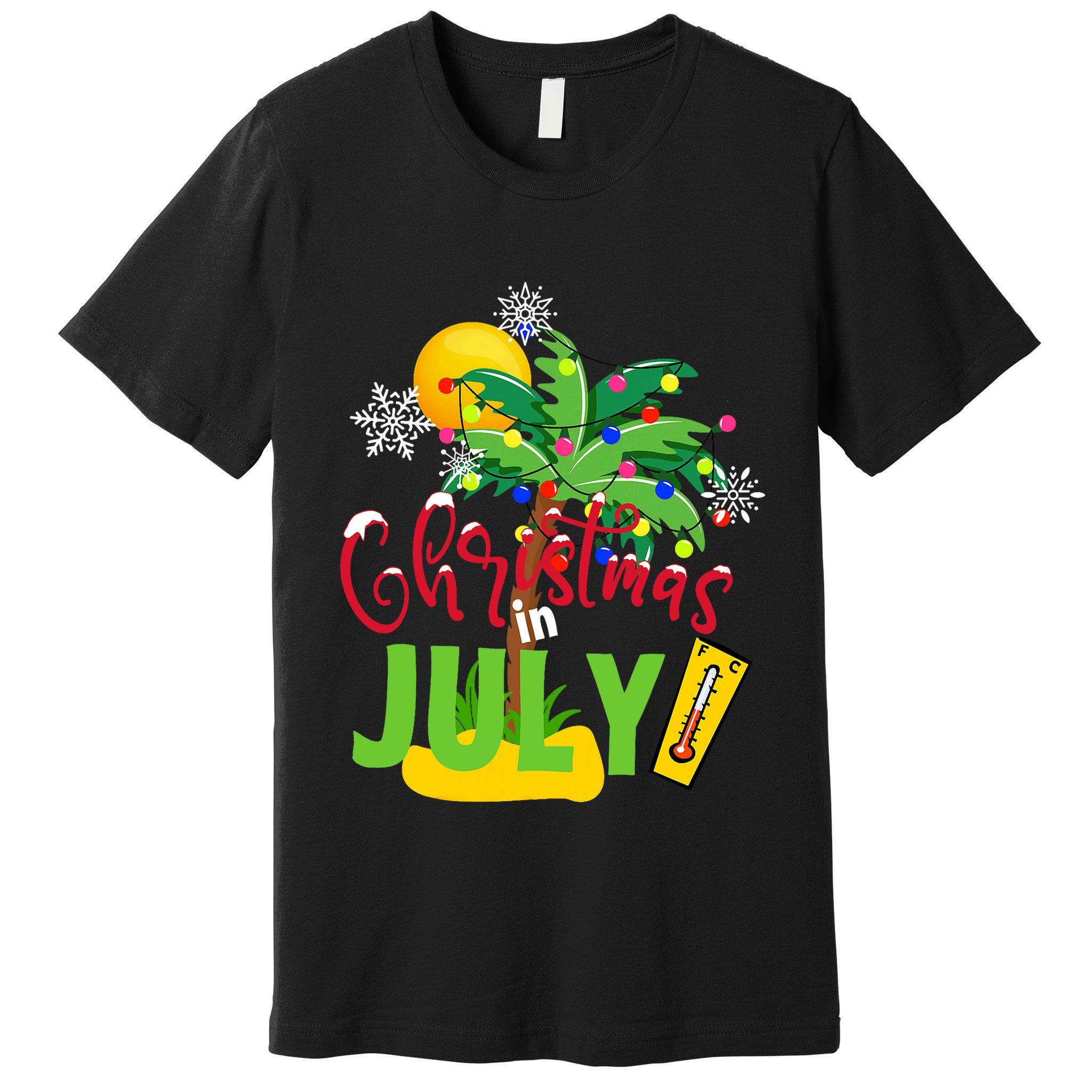 Funny Christmas In July Summer Beach Vacation Xmas Premium T-Shirt