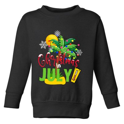 Funny Christmas In July Summer Beach Vacation Xmas Toddler Sweatshirt