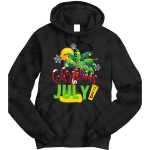 Funny Christmas In July Summer Beach Vacation Xmas Tie Dye Hoodie