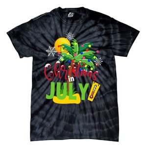 Funny Christmas In July Summer Beach Vacation Xmas Tie-Dye T-Shirt