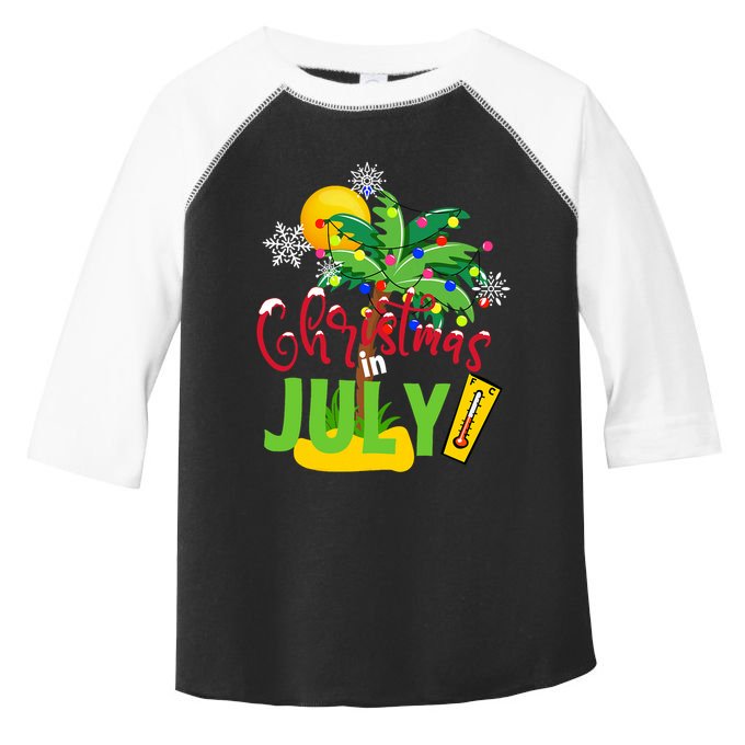 Funny Christmas In July Summer Beach Vacation Xmas Toddler Fine Jersey T-Shirt