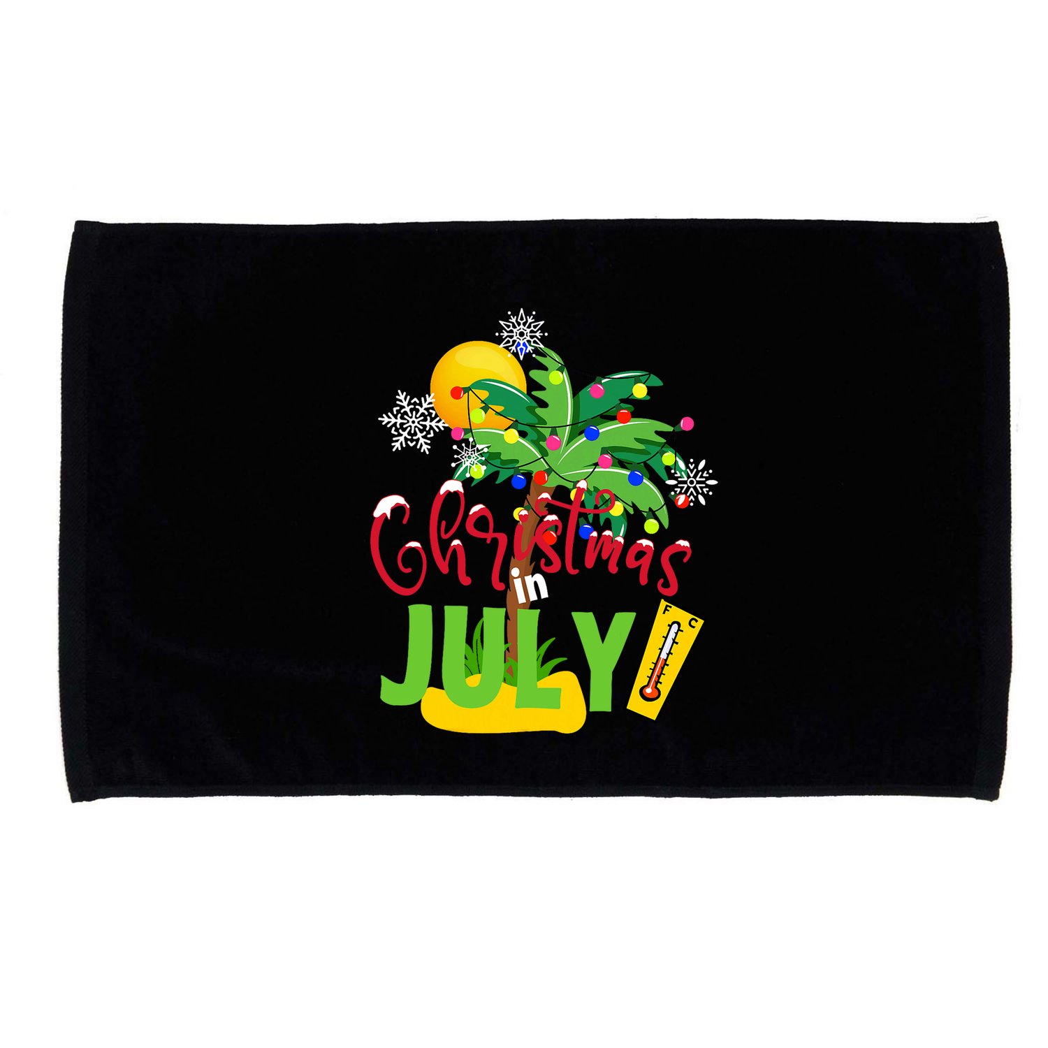 Funny Christmas In July Summer Beach Vacation Xmas Microfiber Hand Towel