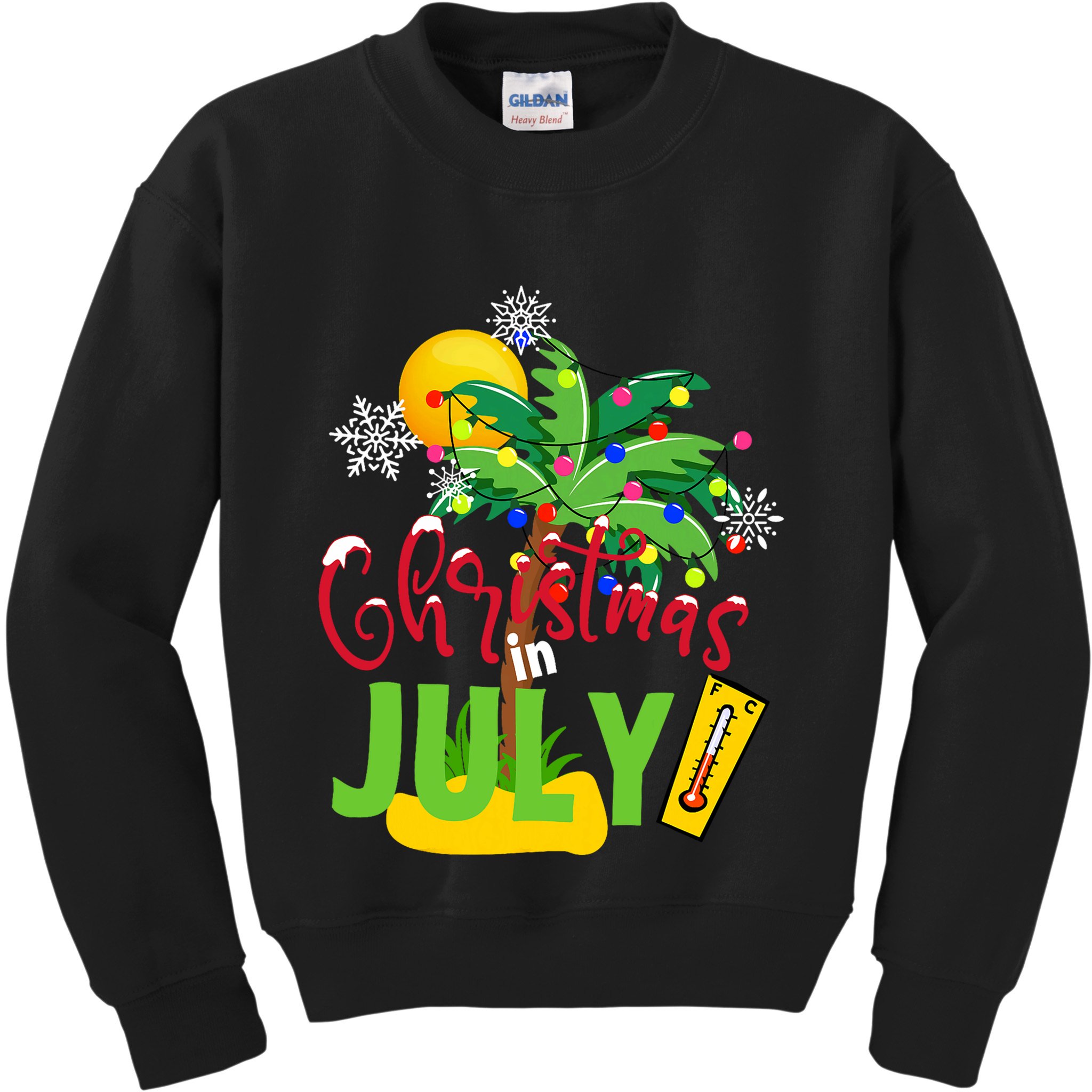 Funny Christmas In July Summer Beach Vacation Xmas Kids Sweatshirt