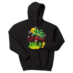 Funny Christmas In July Summer Beach Vacation Xmas Kids Hoodie