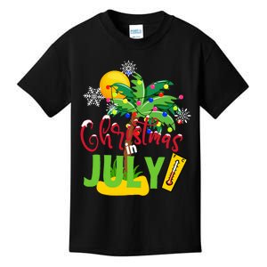 Funny Christmas In July Summer Beach Vacation Xmas Kids T-Shirt