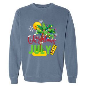 Funny Christmas In July Summer Beach Vacation Xmas Garment-Dyed Sweatshirt