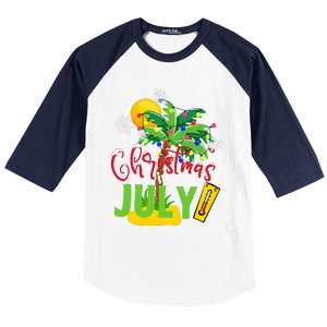 Funny Christmas In July Summer Beach Vacation Xmas Baseball Sleeve Shirt