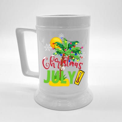 Funny Christmas In July Summer Beach Vacation Xmas Beer Stein