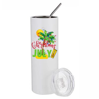 Funny Christmas In July Summer Beach Vacation Xmas Stainless Steel Tumbler