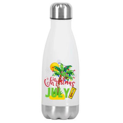 Funny Christmas In July Summer Beach Vacation Xmas Stainless Steel Insulated Water Bottle