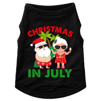 Funny Christmas In July Mr And Mrs Santa Claus Summer Doggie Tank