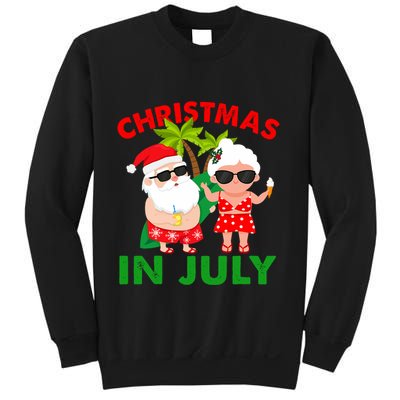 Funny Christmas In July Mr And Mrs Santa Claus Summer Sweatshirt