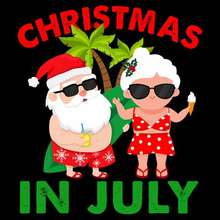 Funny Christmas In July Mr And Mrs Santa Claus Summer Impact Tech Backpack