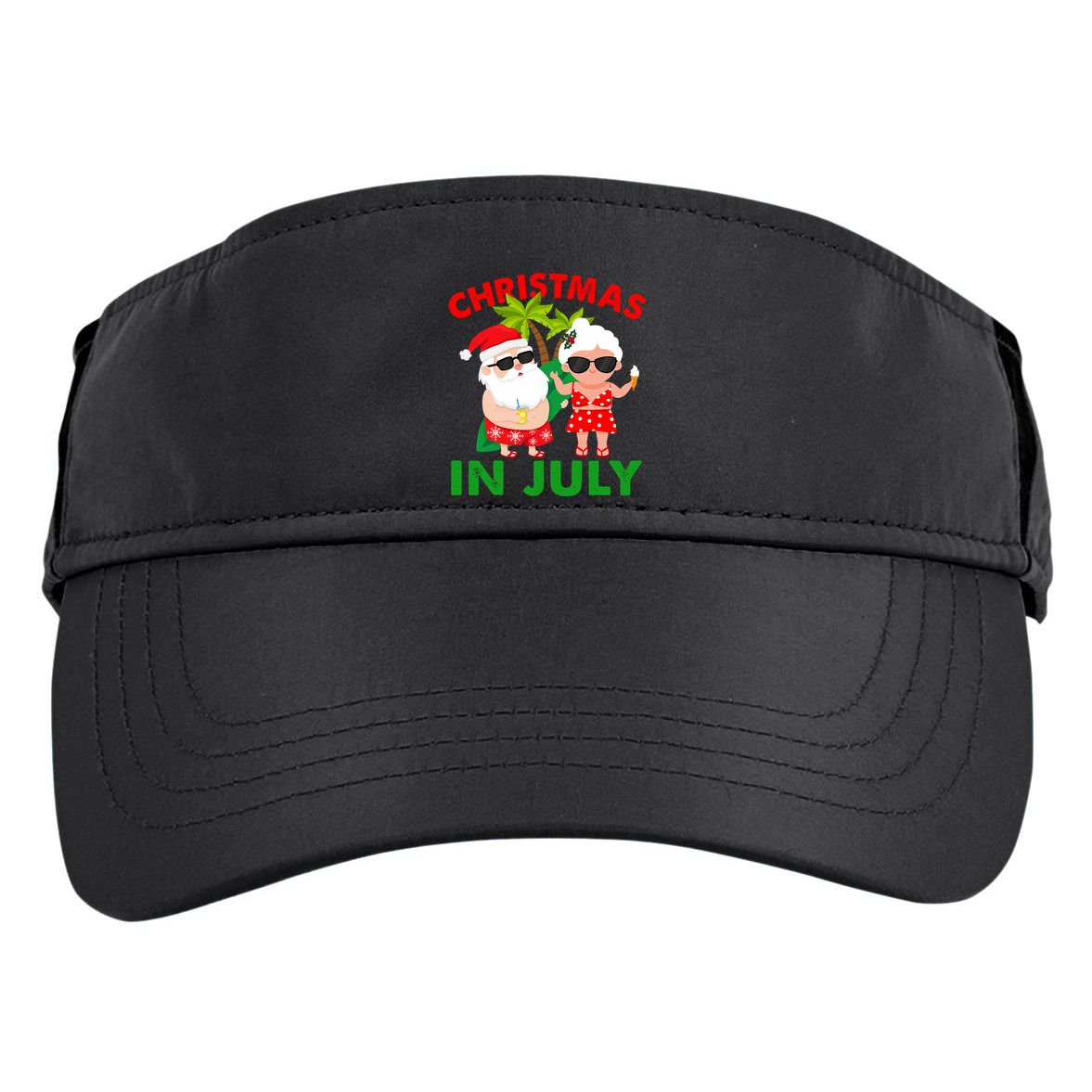 Funny Christmas In July Mr And Mrs Santa Claus Summer Adult Drive Performance Visor