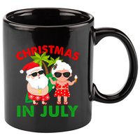 Funny Christmas In July Mr And Mrs Santa Claus Summer 11oz C Handle Ceramic Mug