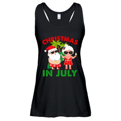 Funny Christmas In July Mr And Mrs Santa Claus Summer Ladies Essential Flowy Tank
