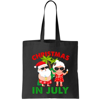 Funny Christmas In July Mr And Mrs Santa Claus Summer Bag