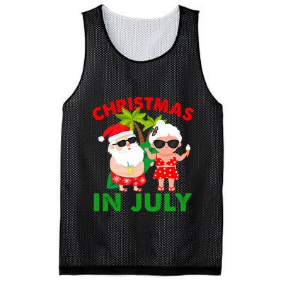 Funny Christmas In July Mr And Mrs Santa Claus Summer Mesh Reversible Basketball Jersey Tank