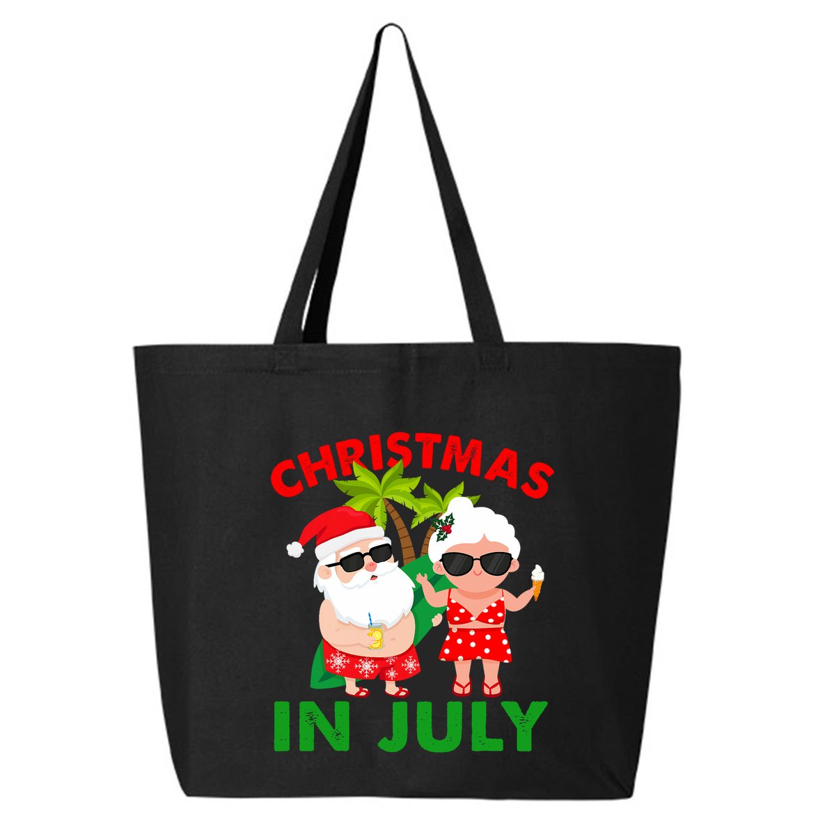 Funny Christmas In July Mr And Mrs Santa Claus Summer 25L Jumbo Tote