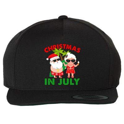 Funny Christmas In July Mr And Mrs Santa Claus Summer Wool Snapback Cap