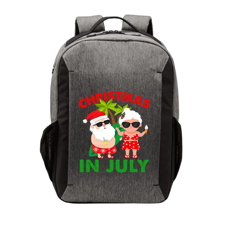 Funny Christmas In July Mr And Mrs Santa Claus Summer Vector Backpack