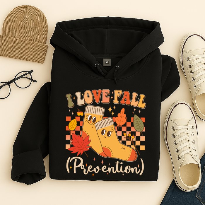 Funny Cute I Love Fall Prevention Retro Cartoon Socks Autumn Lover Hoodie