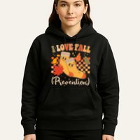 Funny Cute I Love Fall Prevention Retro Cartoon Socks Autumn Lover Hoodie