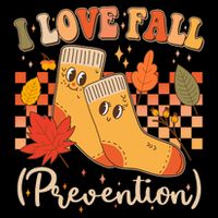 Funny Cute I Love Fall Prevention Retro Cartoon Socks Autumn Lover Hoodie