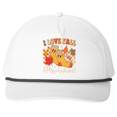 Funny Cute I Love Fall Prevention Retro Cartoon Socks Autumn Lover Snapback Five-Panel Rope Hat