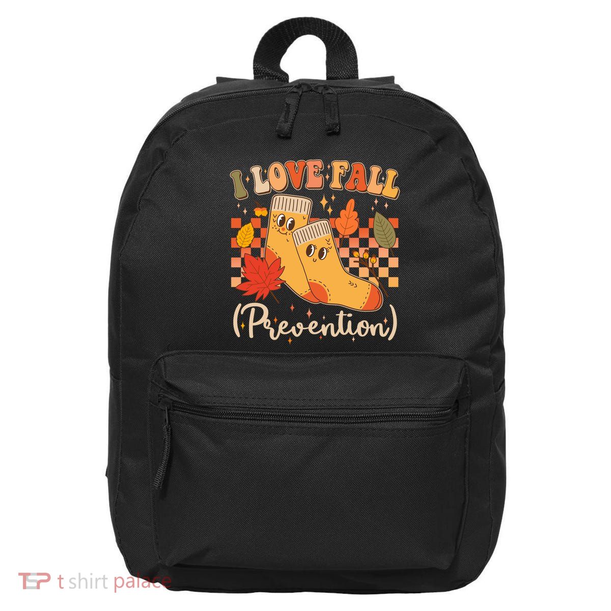 Funny Cute I Love Fall Prevention Retro Cartoon Socks Autumn Lover 16 in Basic Backpack