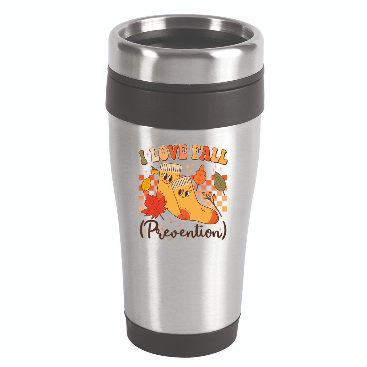 Funny Cute I Love Fall Prevention Retro Cartoon Socks Autumn Lover 16oz Travel Tumbler