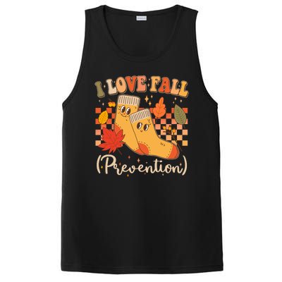 Funny Cute I Love Fall Prevention Retro Cartoon Socks Autumn Lover PosiCharge Competitor Tank