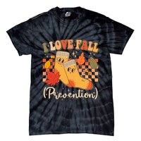 Funny Cute I Love Fall Prevention Retro Cartoon Socks Autumn Lover Tie-Dye T-Shirt