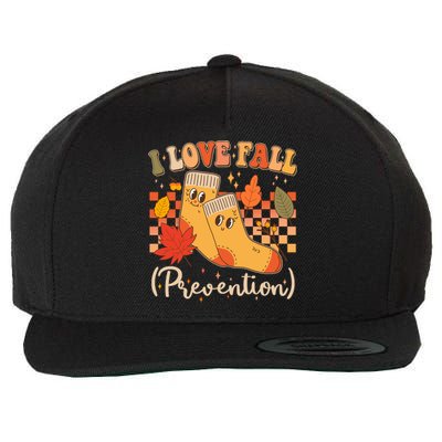 Funny Cute I Love Fall Prevention Retro Cartoon Socks Autumn Lover Wool Snapback Cap