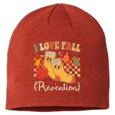 Funny Cute I Love Fall Prevention Retro Cartoon Socks Autumn Lover Sustainable Beanie