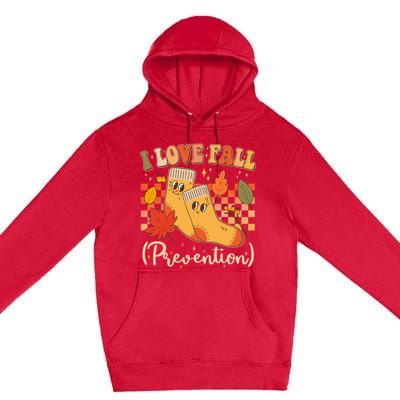 Funny Cute I Love Fall Prevention Retro Cartoon Socks Autumn Lover Premium Pullover Hoodie