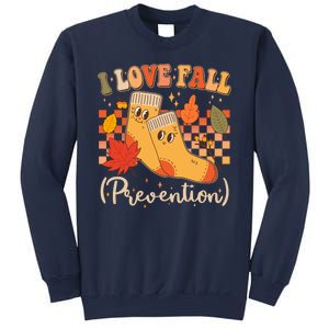 Funny Cute I Love Fall Prevention Retro Cartoon Socks Autumn Lover Sweatshirt