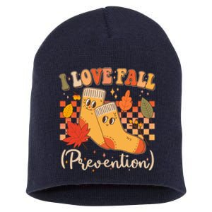 Funny Cute I Love Fall Prevention Retro Cartoon Socks Autumn Lover Short Acrylic Beanie