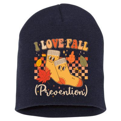 Funny Cute I Love Fall Prevention Retro Cartoon Socks Autumn Lover Short Acrylic Beanie