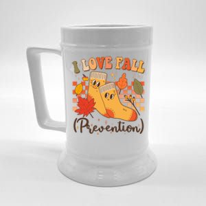 Funny Cute I Love Fall Prevention Retro Cartoon Socks Autumn Lover Beer Stein