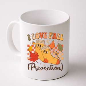 Funny Cute I Love Fall Prevention Retro Cartoon Socks Autumn Lover Coffee Mug