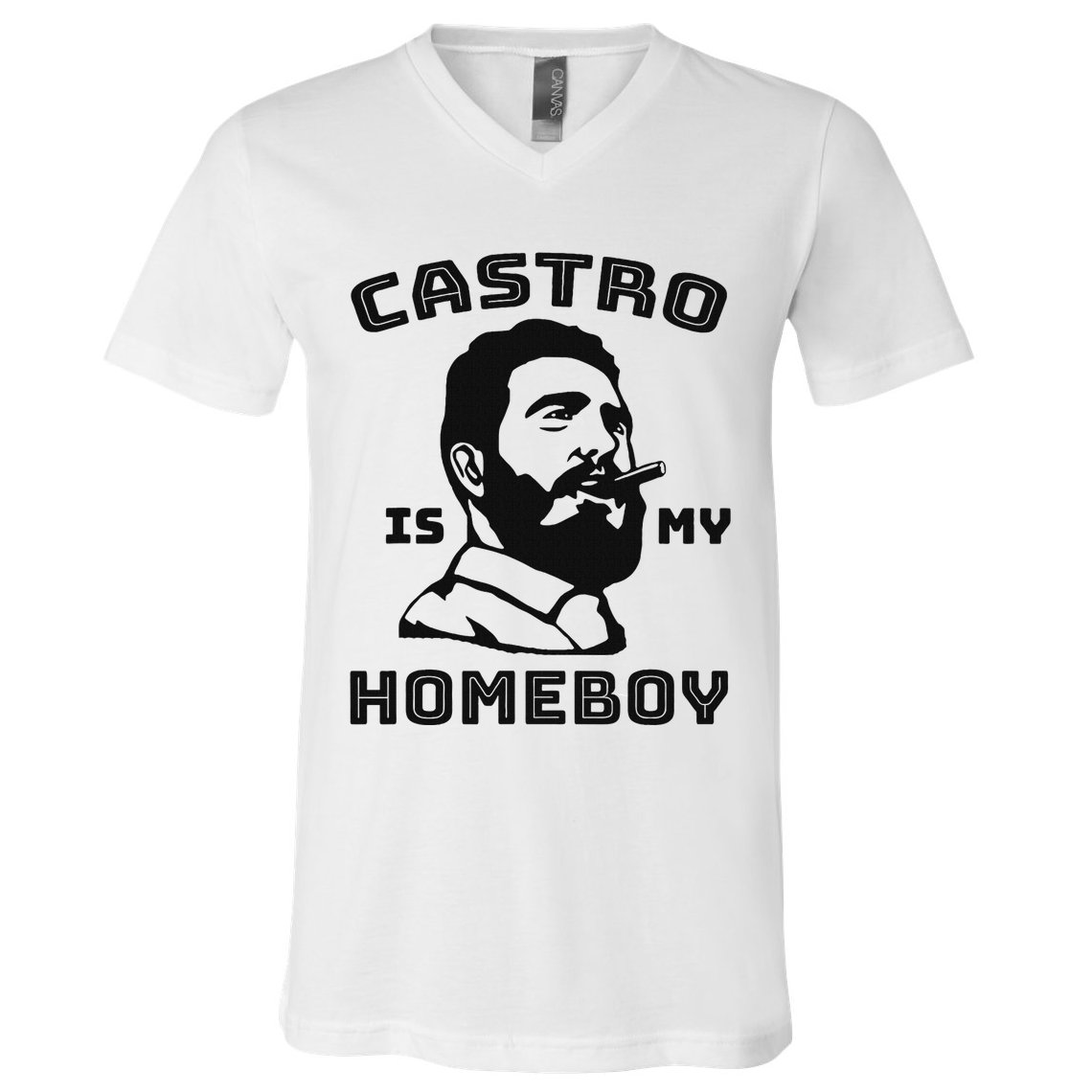 Fidel Castro Is My Homeboy Funny Cuba V-Neck T-Shirt