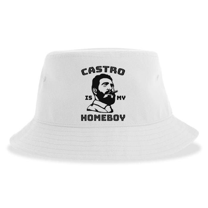Fidel Castro Is My Homeboy Funny Cuba Sustainable Bucket Hat