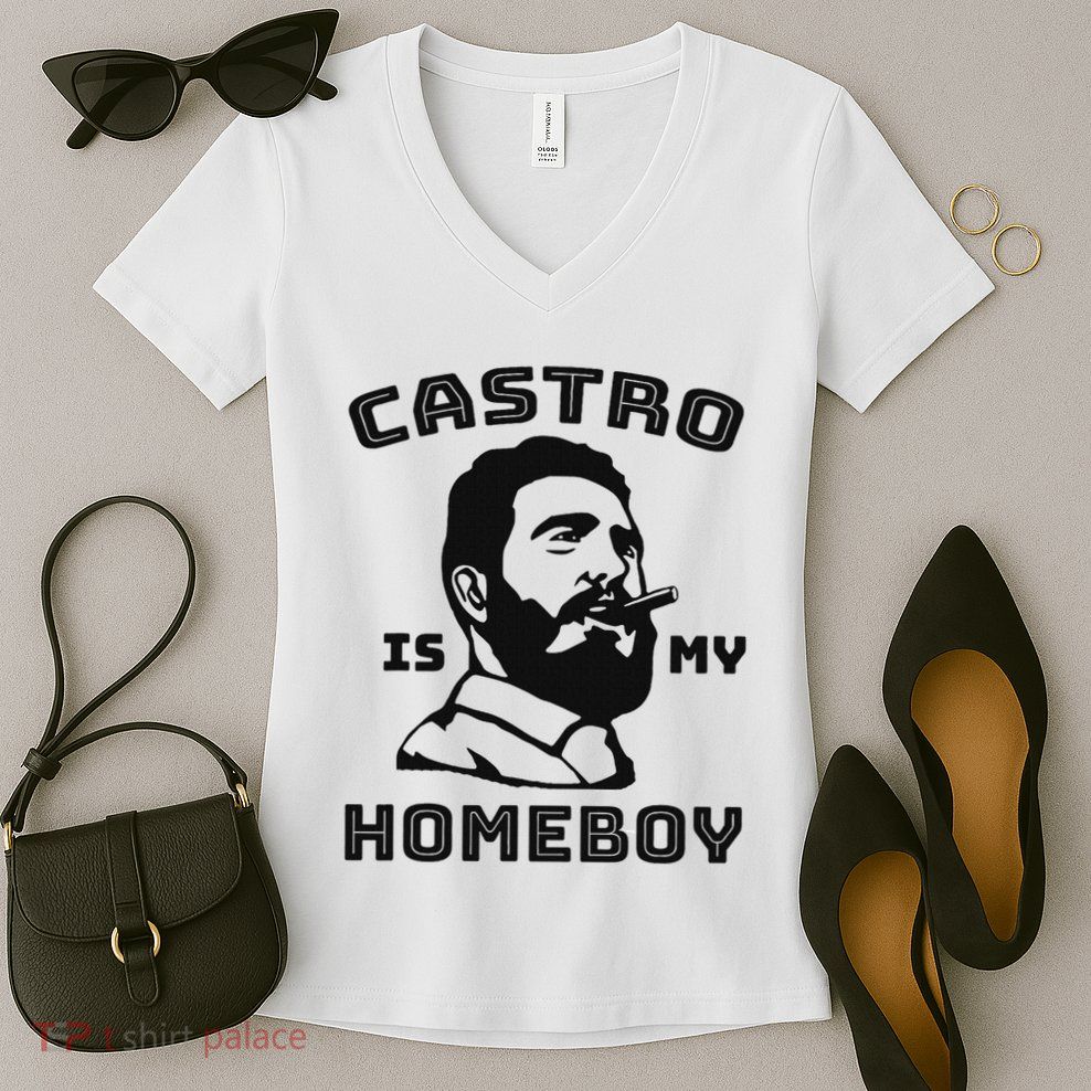 Fidel Castro Is My Homeboy Funny Cuba Women's V-Neck T-Shirt