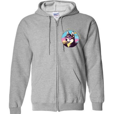 Funny Cute I Work Hard So My Husky Can Have A Better Life Full Zip Hoodie